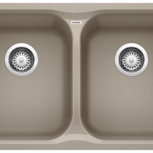 Vision U 2 Bowl Undermount Silgranit Sink - Truffle 401144 Blanco