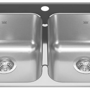 Reginox 31-1/4" 1-Hole 2 Bowl Drop-In Kitchen Sink - Stainless Steel RDL2031-1 Kindred