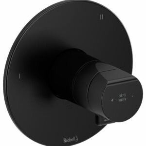 Parabola 3-Functions Thermostatic Valve Trim - Black TPB47BK RIOBEL