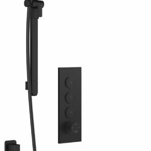 SquareOne TB3 Thermostatic Push-Button Shower System with Wall Arm - Matte Black BF2070-160 Kalia