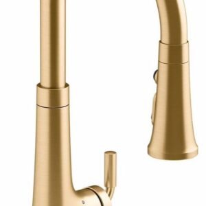 Tone Touchless Kitchen Faucet with Puldown Spray - Vibrant Brushed Moderne Brass 23766-2MB Kohler