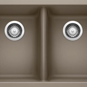 Horizon U 2 Bowl Silgranit Undermount Kitchen Sink - Truffle 401272 Blanco