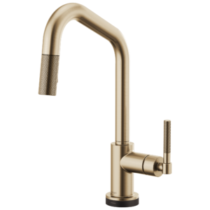 Litze SmartTouch Kitchen Faucet with Pulldown Spray Angled Spout and Knurled Handle - Luxe Gold 64063LF-GL Brizo