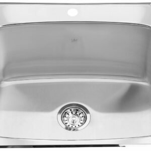 Steel Queen 25-5/8" 1-Hole 1 Bowl Drop-In Laundry Sink - Stainless Steel QSL2225-12-1 Kindred