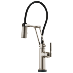 Litze SmartTouch Articulating Kitchen Faucet with Knurled Handle - Stainless 64243LF-SS Brizo