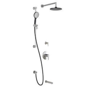 Kontour TD3 Thermostatic Shower System with Wall Arm - Black/Chrome BF1613-150 Kalia