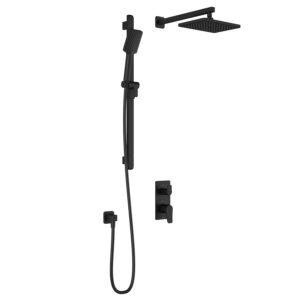 Moroka TD2 Thermostatic Integrated Diverter Shower System with Wall Arm (less valve) - Matte Black BF1923-160 Kalia