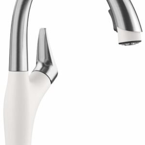 Artona Kitchen Faucet with Pulldown Spray - Stainless/White 442036 Blanco