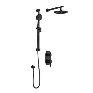 RoundOne TD2 Thermostatic Integrated Diverter Shower System with Wall Arm - Matte Black BF1638-160 Kalia