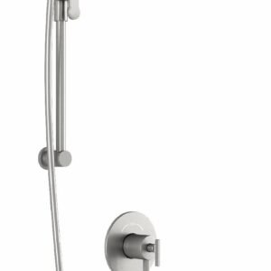 RoundOne TCD1 Thermostatic Coaxial Shower System with Vertical Ceiling Arm - Pure Nickel BF1636-125-001 Kalia