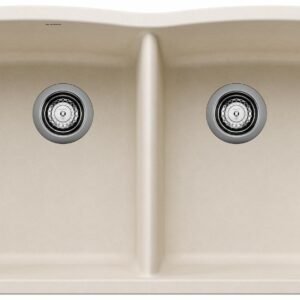 Diamond U 2 Bowl Silgranit Undermount Kitchen Sink - Soft White 402798 Blanco