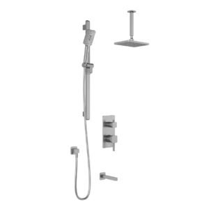 SquareOne TD3 Thermostatic Integrated Diverter Tub and Shower System with Vertical Ceiling Arm (less valve) - Chrome BF1655-110-001 Kalia