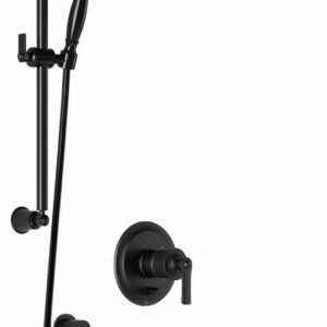 Rustik PB4 Pressure Balance Shower System with Wall Arm (Less Valve) - Black BF1517-165 Kalia