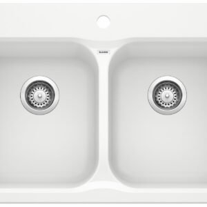 Vision 210 2 Bowl Silgranit Drop-In Kitchen Sink - White 400010 Blanco