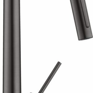 Axor Starck Kitchen Faucet with Pulldown Spray - Brushed Black Chrome 10821341 Axor