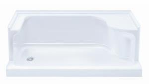 Calona 60" x 32" LH Drain Shower Base with RH Seat - White 14811-0 Hytec