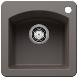Diamond Mini 1 Bowl Drop-In Silgranit Sink - Volcano Gray 402910 Blanco