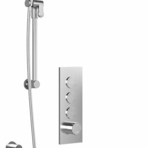 Moroka TB3 Plus Thermostatic Push-Button Shower System with Wall Arm (Less Valve) - Chrome BF2098-110-100 Kalia