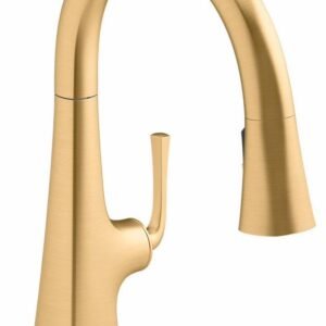 Graze Kitchen Faucet with Pulldown Spray - Vibrant Brushed Moderne Brass 22063-2MB Kohler