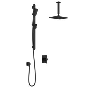 Moroka TCD1 Thermostatic Coaxial Shower System with Vertical Ceiling Arm - Matte Black BF1930-160-001 Kalia