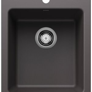 Liven 17 1 Bowl Dual Mount Bar Sink - Cinder 403668 Blanco