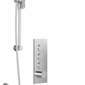 RoundOne TB3 Thermostatic Push-Button Shower System with Wall Arm (Less Valve) - Chrome BF2067-110 Kalia