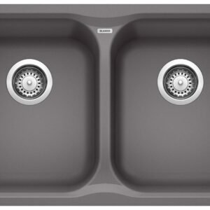 Vision U 2 Bowl Undermount Silgranit Sink - Cinder 401398 Blanco