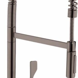 Axor Citterio Semi-Pro Kitchen Faucet with Spring Pulldown Spray - Brushed Black Chrome 39841341 Axor