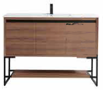 Selby 48" x 18" 2-Door Vanity with Metal Base (Cabinet Only) - Walnut DC2018-48WAL Duval