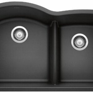 Diamond U 1.75 Bowl Low Divide Undermount Silgranit Sink - Anthracite 401572 Blanco