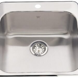 Steel Queen 20" 1-Hole 1 Bowl Drop-In Kitchen Sink - Stainless Steel QSL2020-7-1 Kindred
