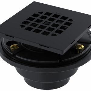 3-Piece ABS Square Shower Drain for Shower Pan Liner - Matte Black SDS44-MBL +osb
