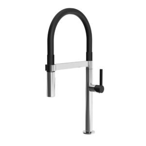 Exki Diver Kitchen Faucet with PVC Pullout Spray - Black/Chrome KF1751-150 Kalia
