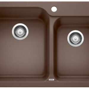 Vision 1-3/4 2 Bowl Silgraint Drop-In Kitchen Sink - Cafe 401135 Blanco