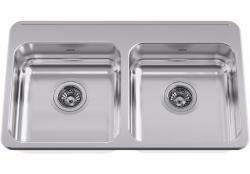 31-1/4" 2 Bowl Drop-In Kitchen Sink - Stainless Steel ALBD4406P-1 Franke