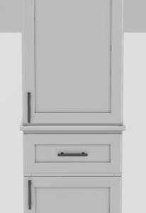 18" RH Linen Tower Modern Shaker Upper and Lower Doors with Bar Handles - White/Brushed Nickel 18RHWHTMSUPLOWBARBN Stonewood Cabinetry