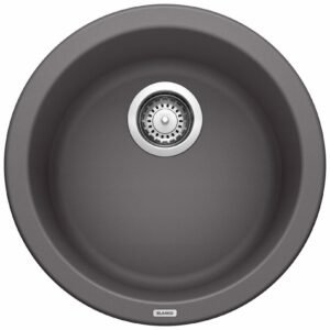 Rondo Round Dual Mount Silgranit Sink - Cinder 401421 Blanco
