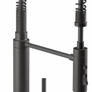 Purist Semi-Professional Kitchen Faucet with Spring Pulldown Spray - Matte Black 24982-BL Kohler