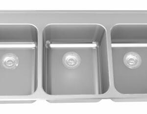 46-3/8" 1-Hole 3 Bowl Drop-In Kitchen Sink - Stainless Steel LBT6410PCB-1-1 Franke