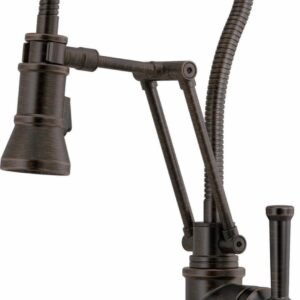 Artesso SmartTouch Articulating Kitchen Faucet with Finished Hose and Pulldown Spray - Venetian Bronze 64125LF-RB Brizo