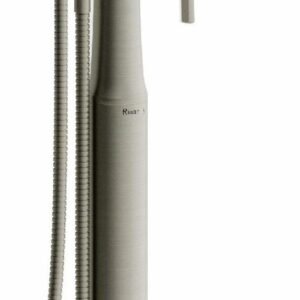 Momenti Single Hole Floor Mount Tub Filler Trim - Brushed Nickel TMMRD39JBN RIOBEL