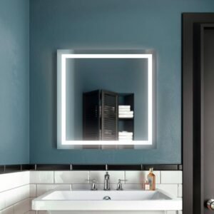 Effect Illuminated 30" Square Bathroom Mirror - Black MR1663-500-001 Kalia