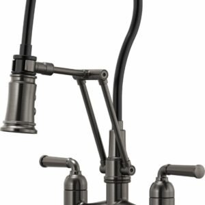 Rook Articulating Bridge Kitchen Faucet - Luxe Steel 62274LF-SL Brizo