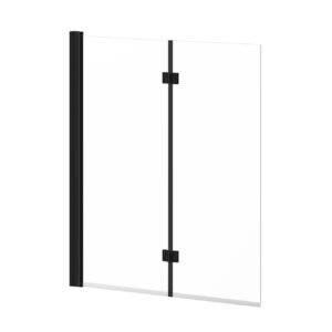 Flip 90 46" x 56" Pivoting Tub Shield - Matte Black DR1450-160-000 Kalia