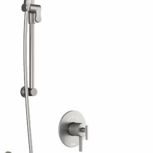 RoundOne TCD1 Plus Thermostatic Coaxial Shower System with Vertical Ceiling Arm - Pure Nickel BF1636-125-101 Kalia