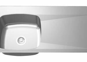 40" 1-Hole 1 Bowl Drop-In Kitchen Sink with Drainboard on Left - Stainless Steel LBSDBR6810P-1-1 Franke