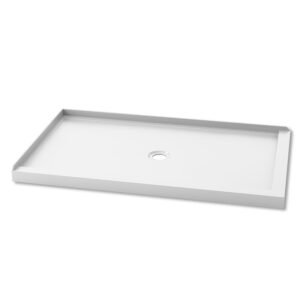 Koncept 60" x 36" LH Corner Acrylic Shower Base with Centre Drain - White BW1284-240 Kalia