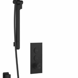 SquareOne TB2 Thermostatic Push-Button Shower System with Wall Arm (Less Valve) - Matte Black BF2069-160 Kalia