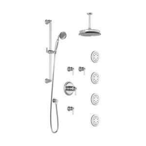 Rustik T375 Thermostatic Shower System with Vertical Ceiling Arm - Chrome BF1514-110-001 Kalia