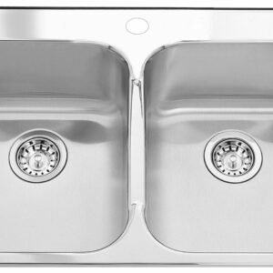 Steel Queen 31-1/4" 1-Hole 2 Bowl Drop-In Kitchen Sink - Stainless Steel QDL2031-8-1 Kindred